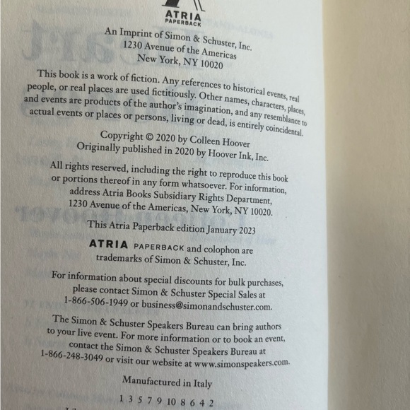 3/$20 📚 Heart Bones Colleen Hoover Paperback, Atria 2020 - Picture 3 of 6